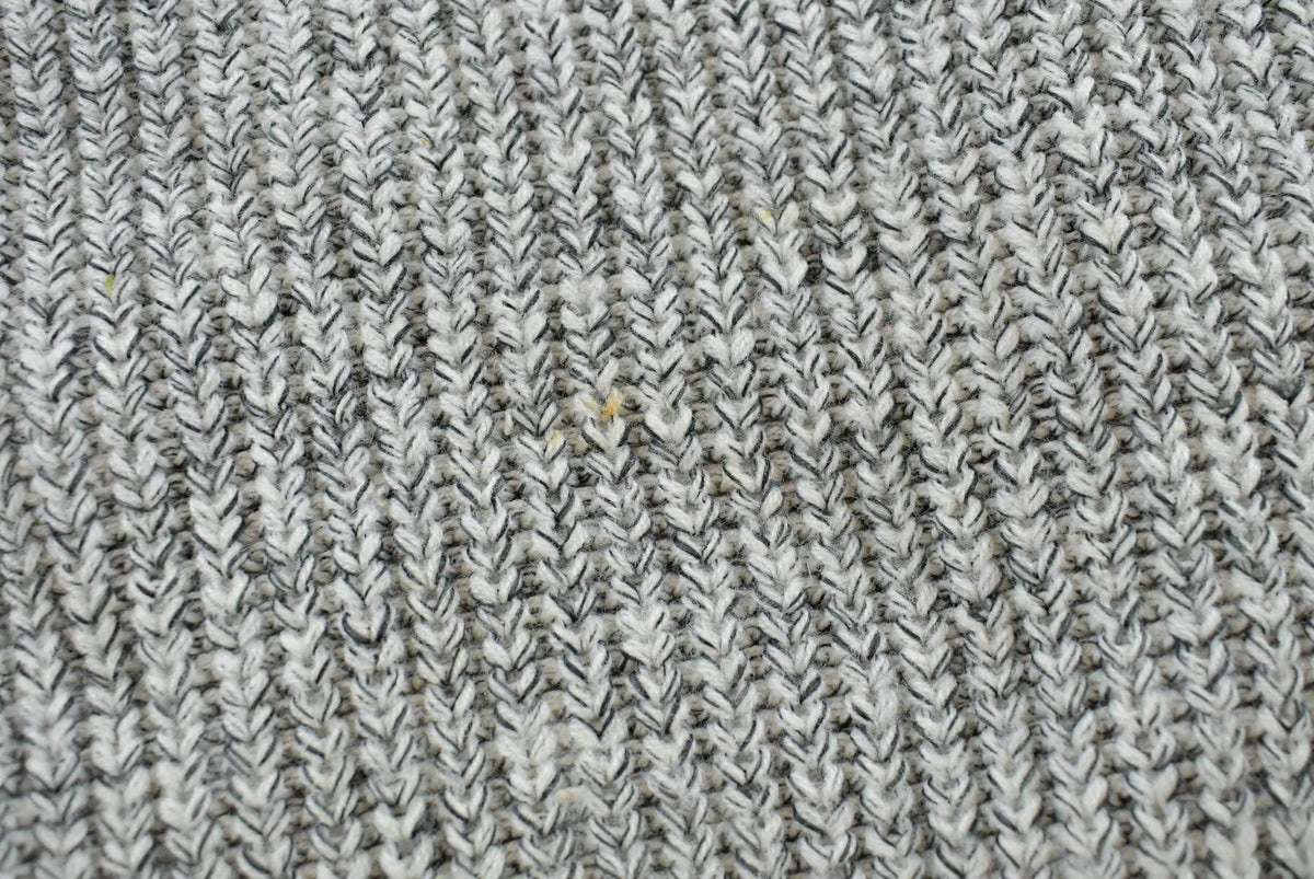 Vintage 1980s Gray 3D Cable Knit Crewneck Sweater Men's M