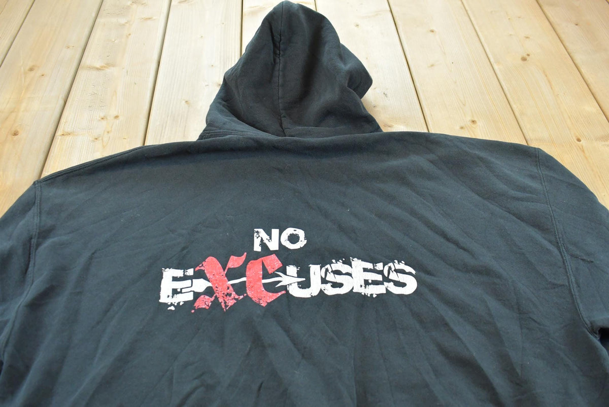 Vintage 2000s NHXC No Excuses Hoodie Sweatshirt Men's XL / 00s Streetwear / Y2K Basic Essential