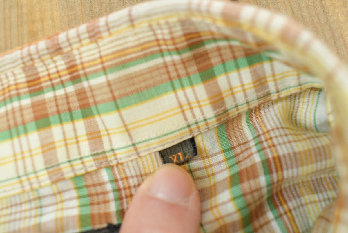 Vintage 1980s David Harrison Plaid Snaps Button Up Western Shirt Men's XL