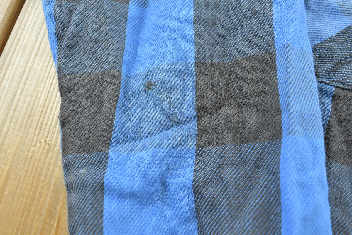Vintage 1990s Blue Buffalo Check Plaid Flannel Button Up Shirt Men's M