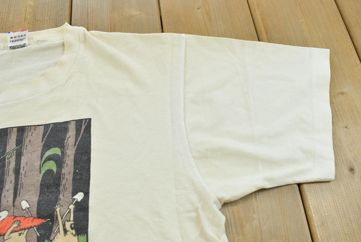 Vintage 1987 The Far Side Early Vegetarians Funny Parody Comic T-Shirt Men's L