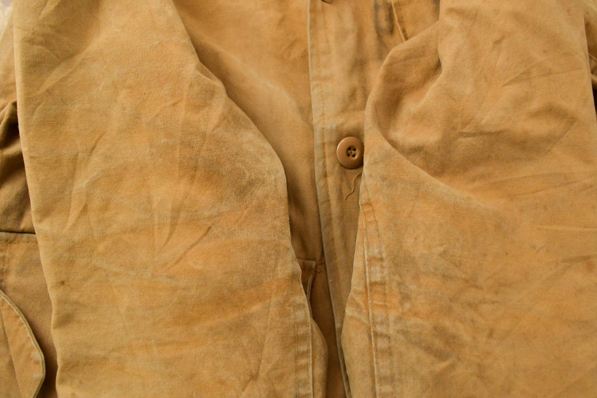 Vintage 1960s Outdoors Adventure Canvas Hunting Jacket Men's Large