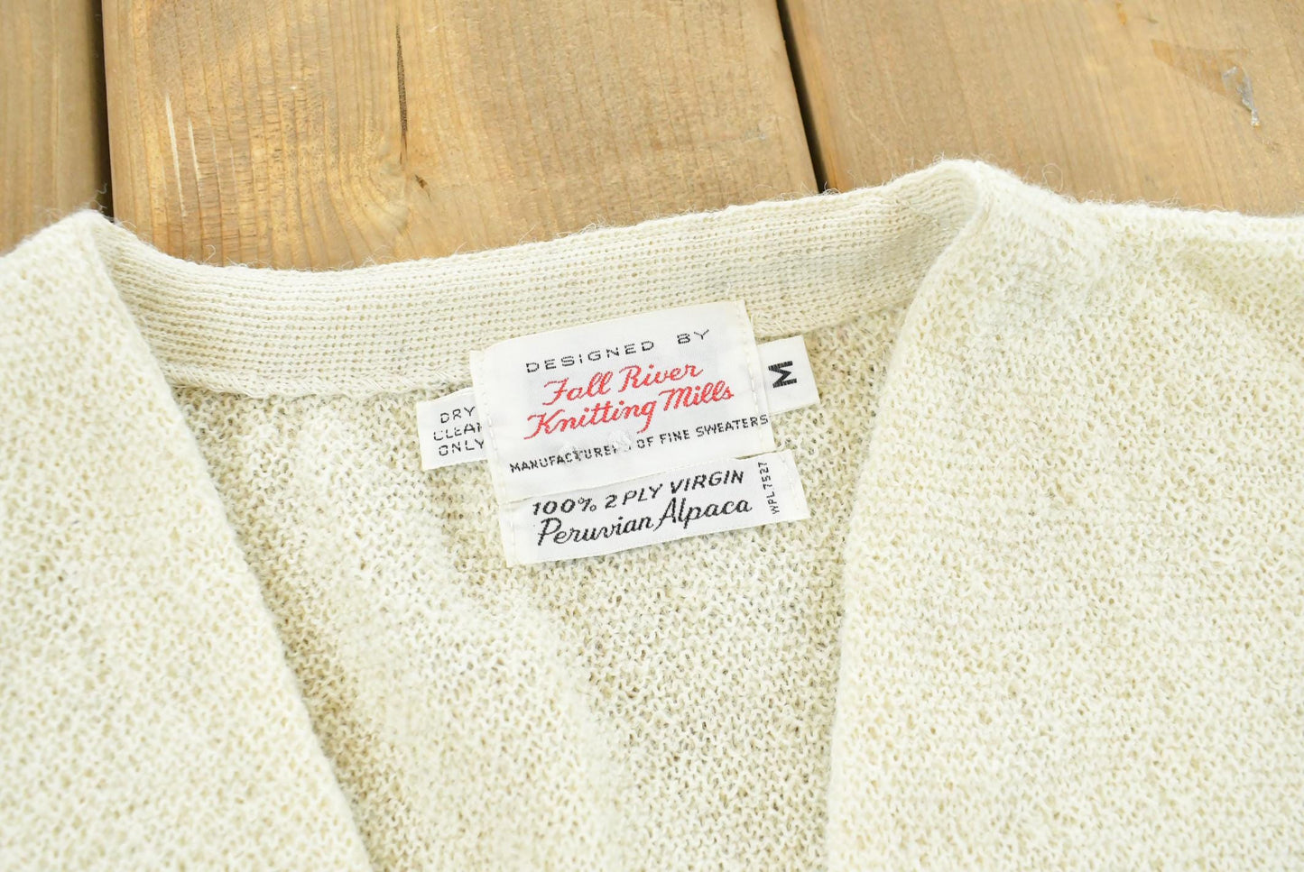 True Vintage 1970s Deadstock Fall River Knitting Mills Peruvian Alpaca Wool Knit Button Up Cardigan Sweater Men's S / 70s Streetwear