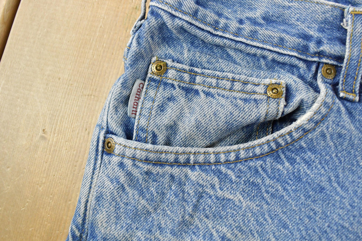 Vintage 1990s Carhartt Flannel Lined Denim Work Jeans Men's 32 x 32