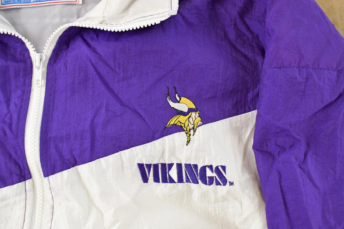 Vintage 1990s Minnesota Vikings NFL Football Windbreaker Jacket Men's Large
