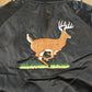Vintage 1980s Deer Embroidered Satin Bomber Jacket Men's XL