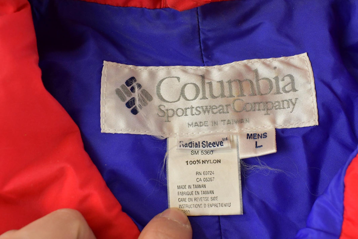 Vintage 1990s Columbia Sportswear Full Zip Windbreaker Jacket Men's XL