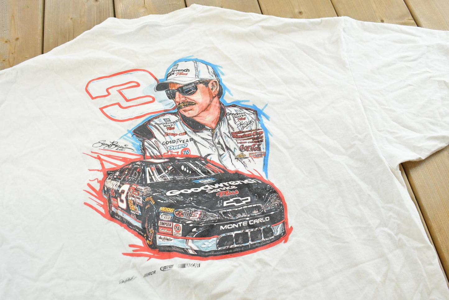 Vintage 1990s NASCAR Dale Earnhardt Graphic Racing T-Shirt Mens 3XL