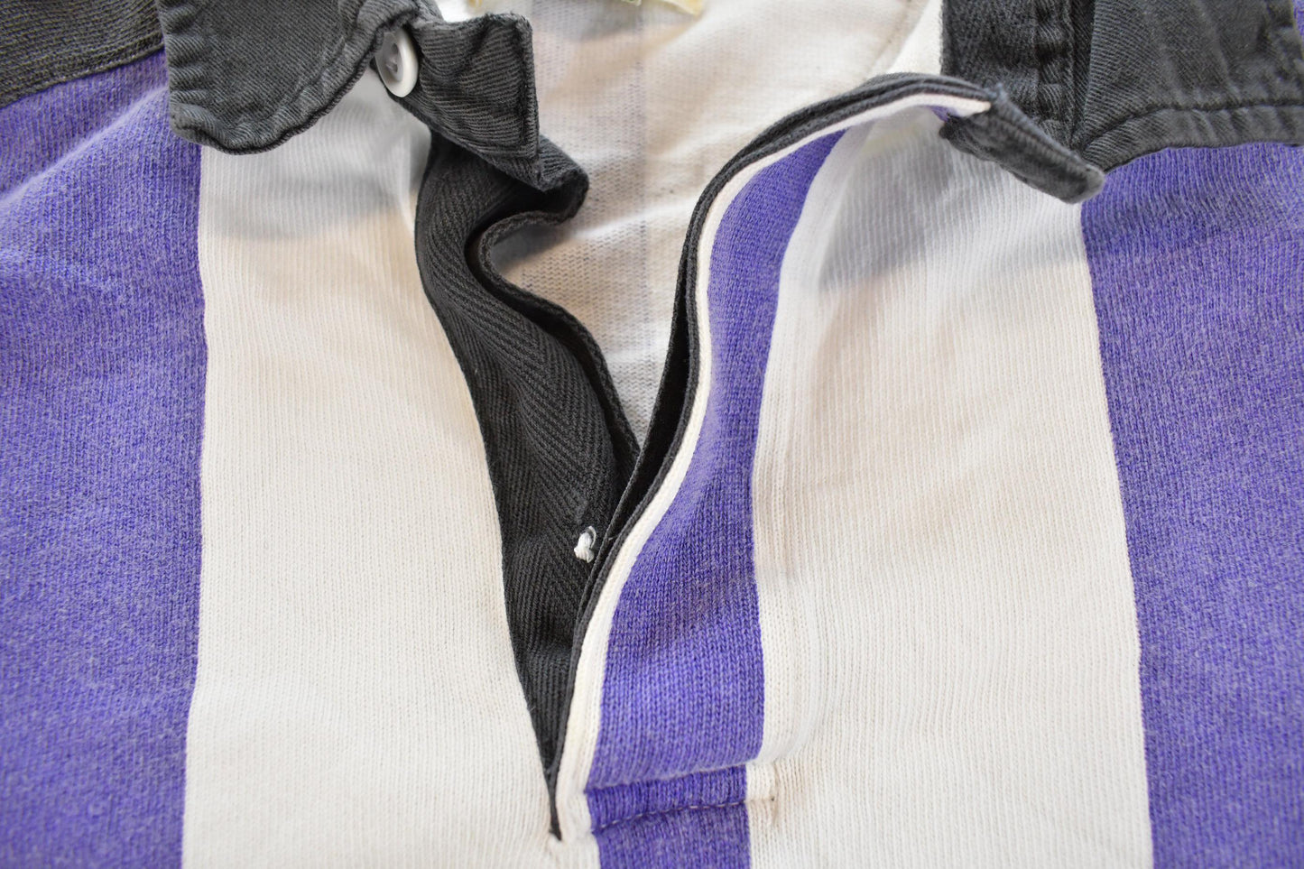 Vintage 1990s St Johns Bay Striped Rugby Polo Shirt Men's XL