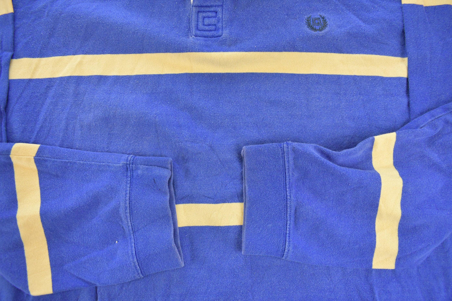 Vintage 2000s Chaps Striped Embroidered Rugby Long Sleeve Polo Shirt Men's L