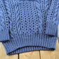 Vintage 1980s Hand Made Wool Cable Knit Shawl Collar Sweater Women's L