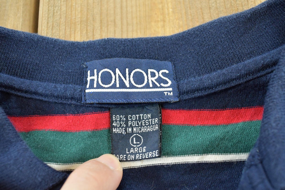 Vintage 1990s Honors Striped Polo Shirt Men's L