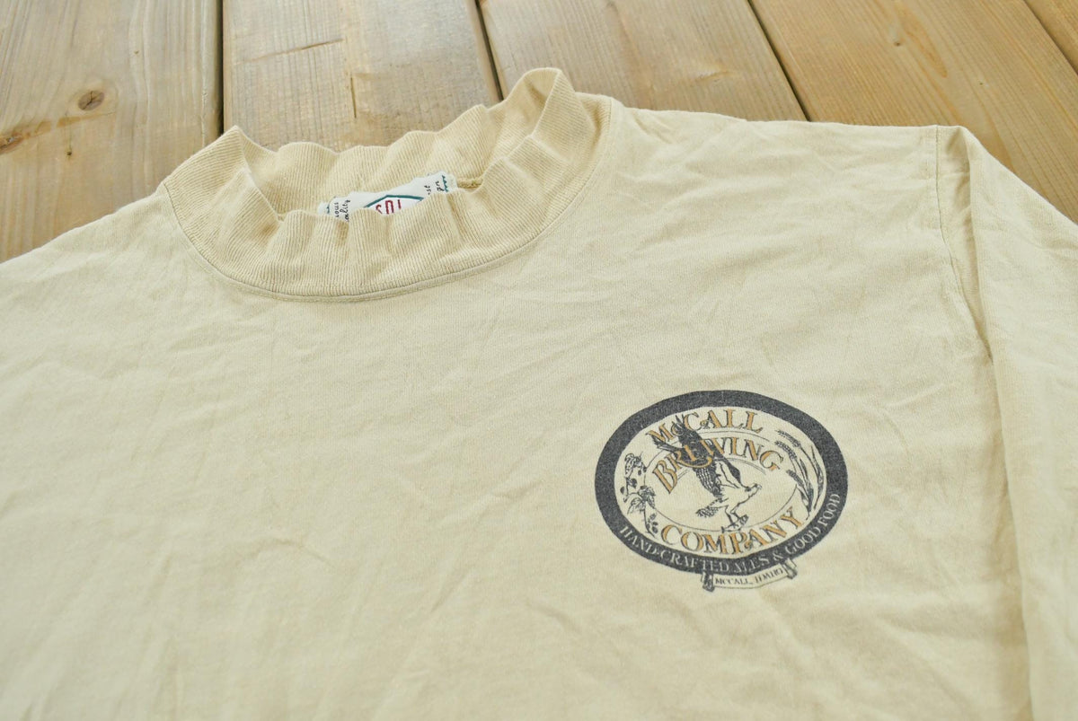 Vintage 1990s McCall Brewing Co Brundage Brown Ale Promotional Long Sleeve T-Shirt Men's M