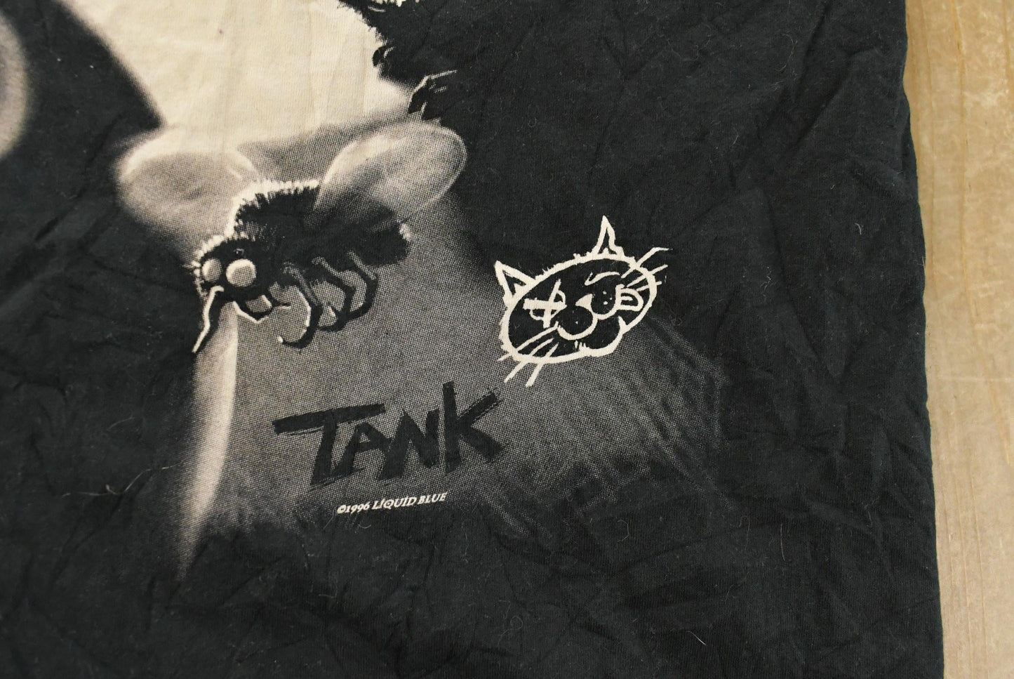 Vintage 1996 Liquid Blue Cats Suck Saloon Graphic T Shirt Men's XL