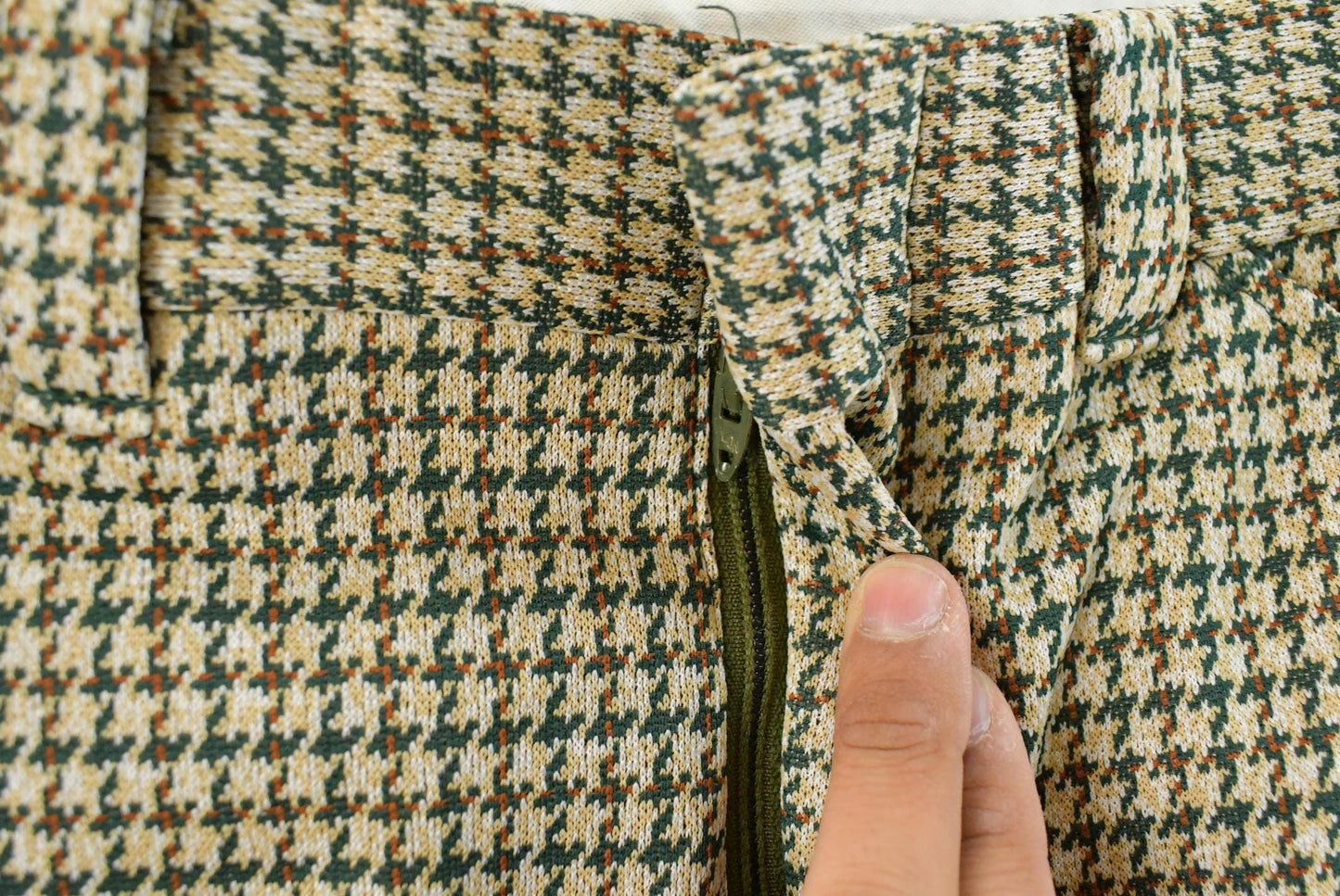Vintage 1970s Pleated Checkered Plaid Pants Men's 33 x 33