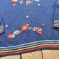 Vintage 1990s DK Gold Floral Pattern Cotton Knit Sweater Women's XL