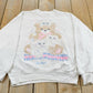 Vintage 1980s Cute Cat Teddy Bear Graphic Crewneck Sweatshirt Women's L / Made In USA / 80s Cartoon Kitten Sweater