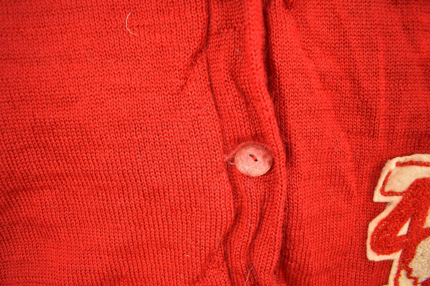 Vintage 1944 Embroidered Collegiate Knit Cardigan Sweater Men's S