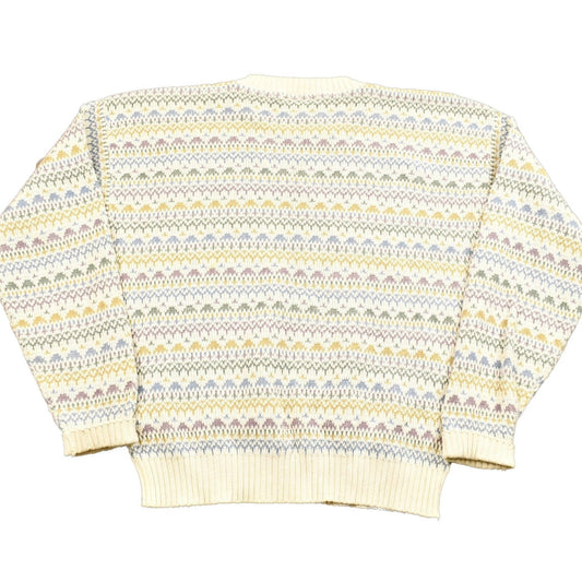 Vintage 1990s Steeple Chase Knitted Striped Crewneck Sweater Men's Medium