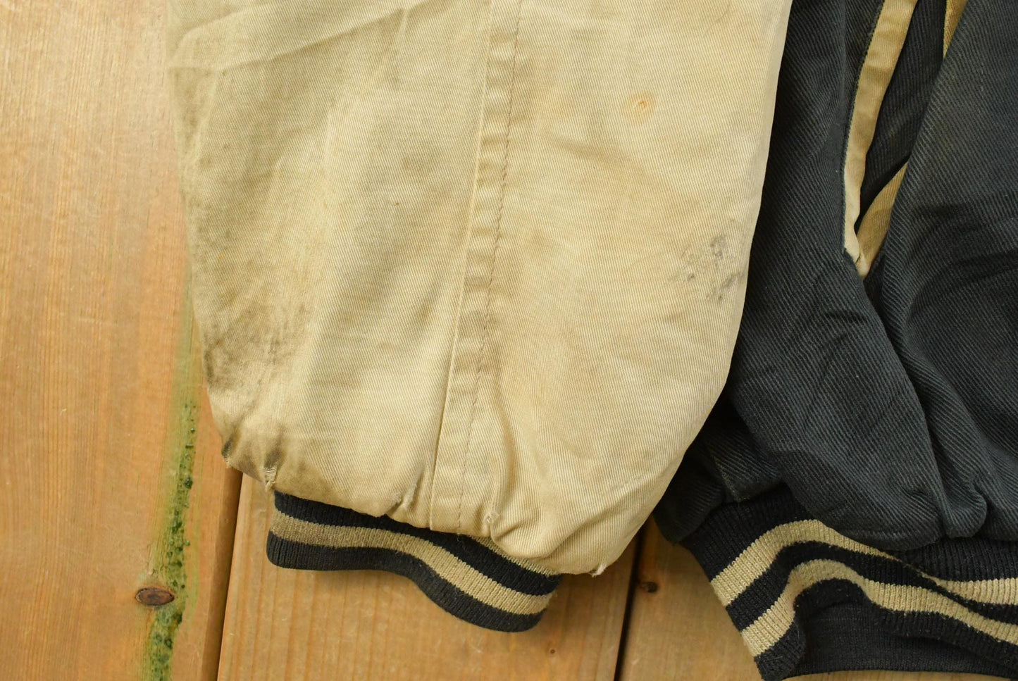 Vintage 1990s Thrashed Mickey Mouse Disney Varsity Snap Button Jacket Men's M