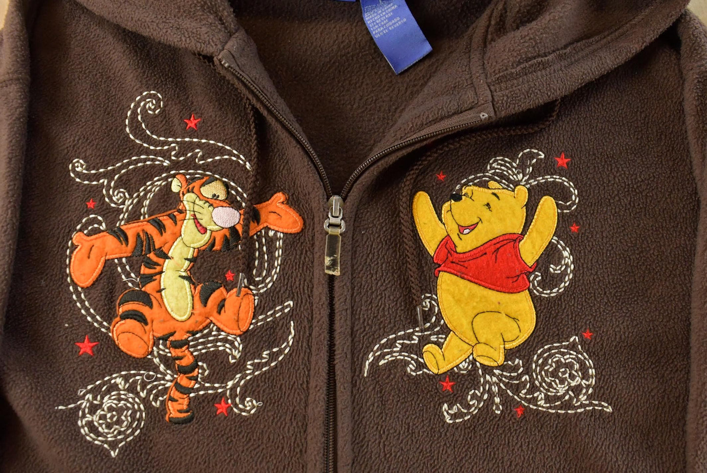 Vintage 2000s Disney Eeyore Embroidered Full Zip Fleece Hoodie Women's L