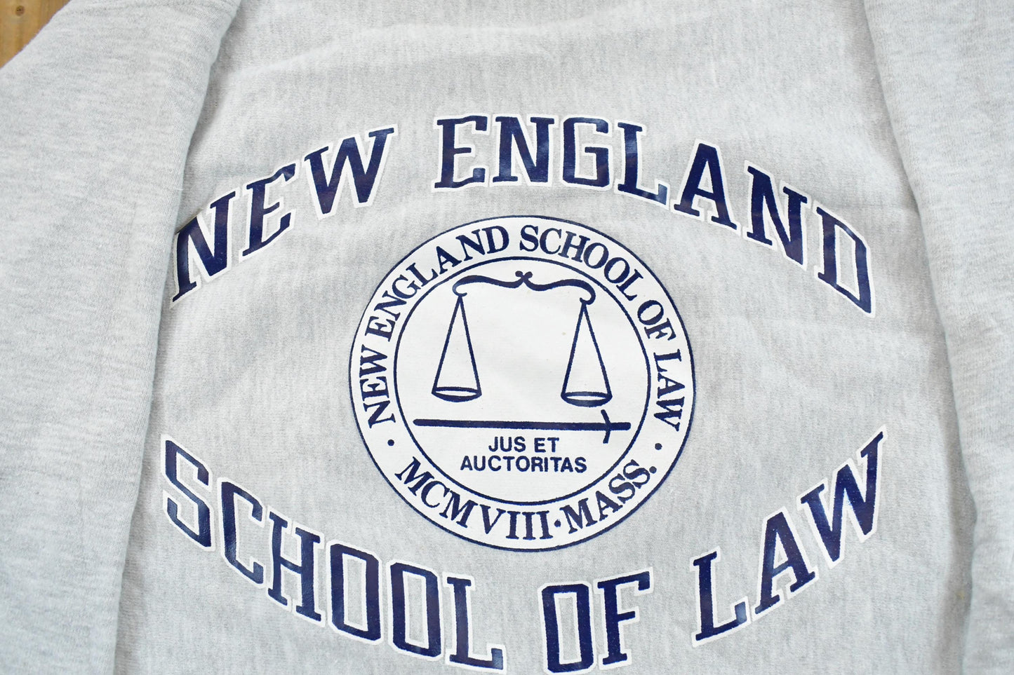 Vintage 1990s New England School of Law Champion Reverse Weave Crewneck Sweatshirt Men's Large