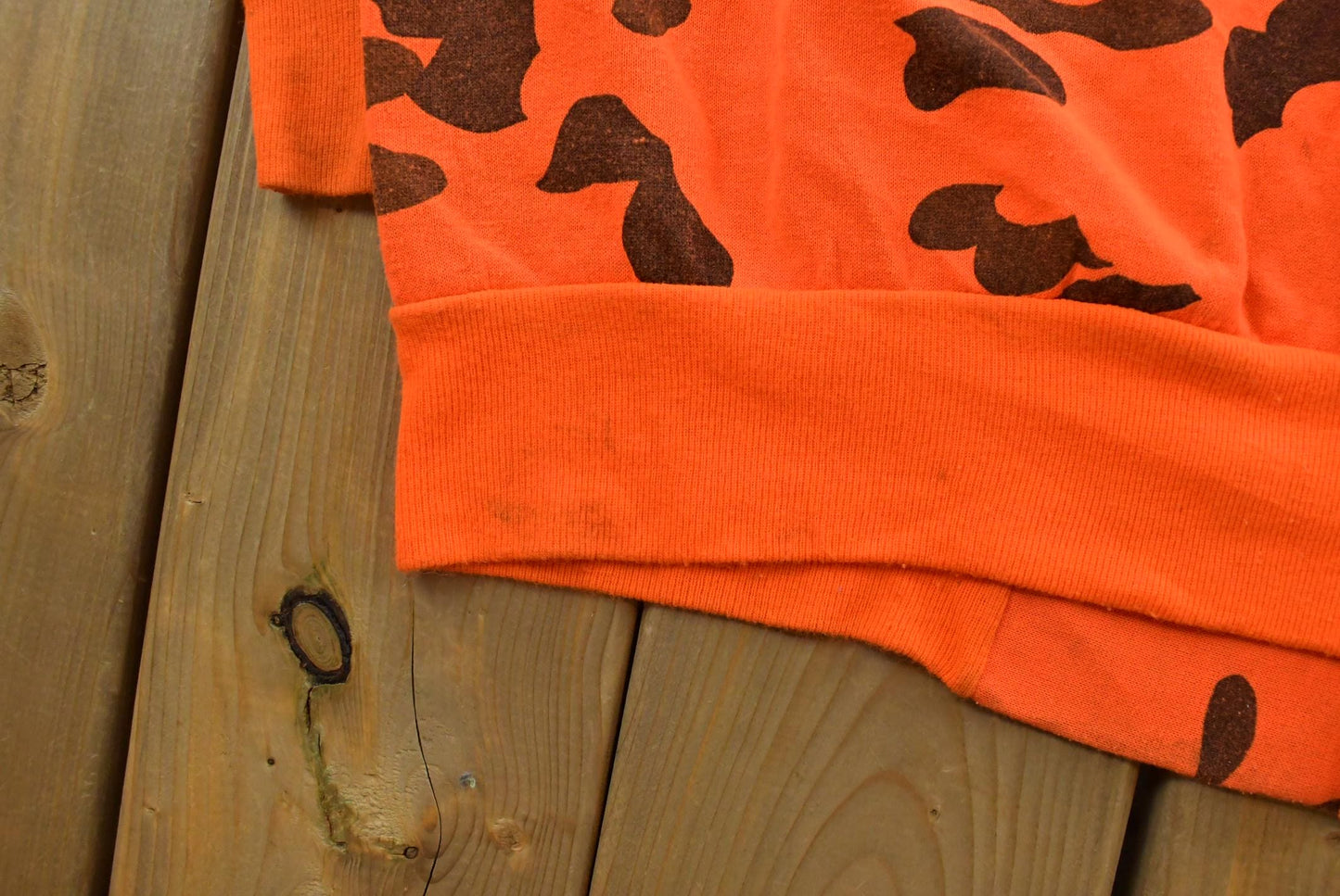 Vintage 1990s Ace Sportswear High Visibility Camo Orange Hoodie Men's 2XL