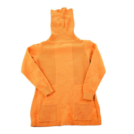 Vintage 1970s Hand Loomed Knit Abstract Pattern Turtleneck Sweater Womens S