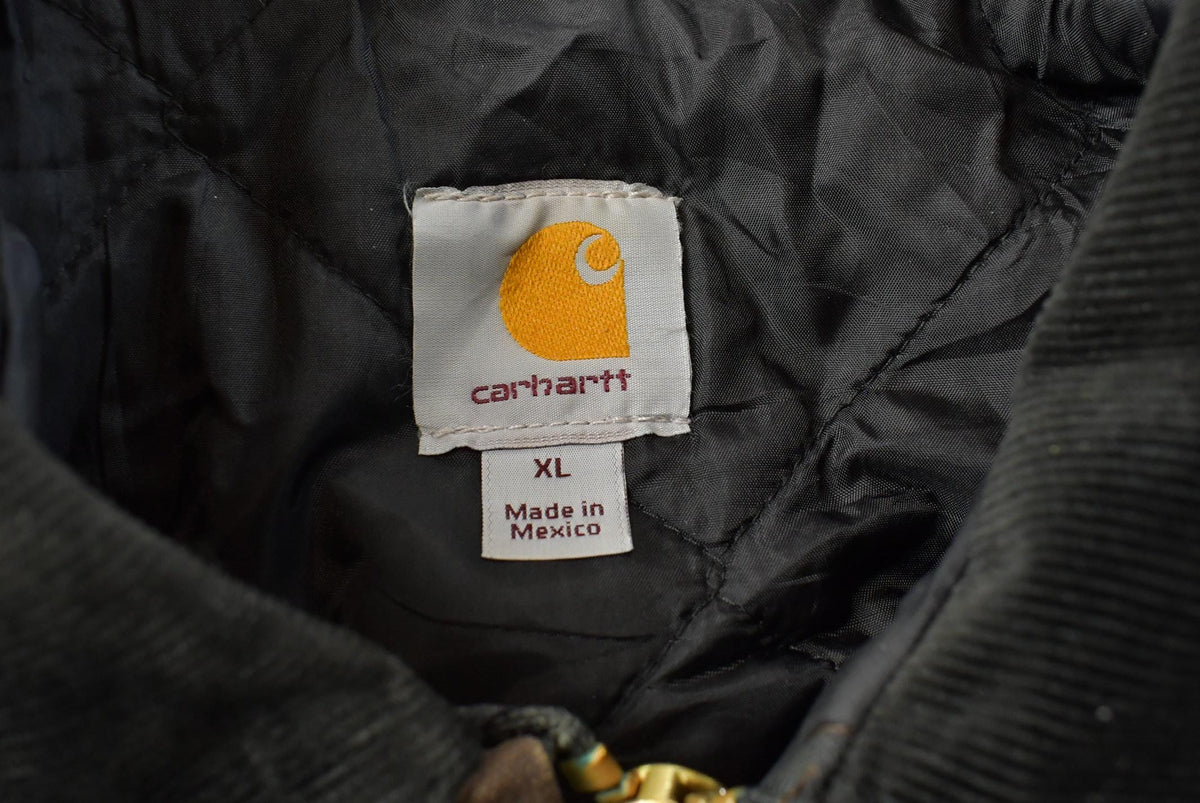 Vintage 1990s Carhartt Arctic Quilt Jacket – Distressed Tan Workwear Coat Men's XL