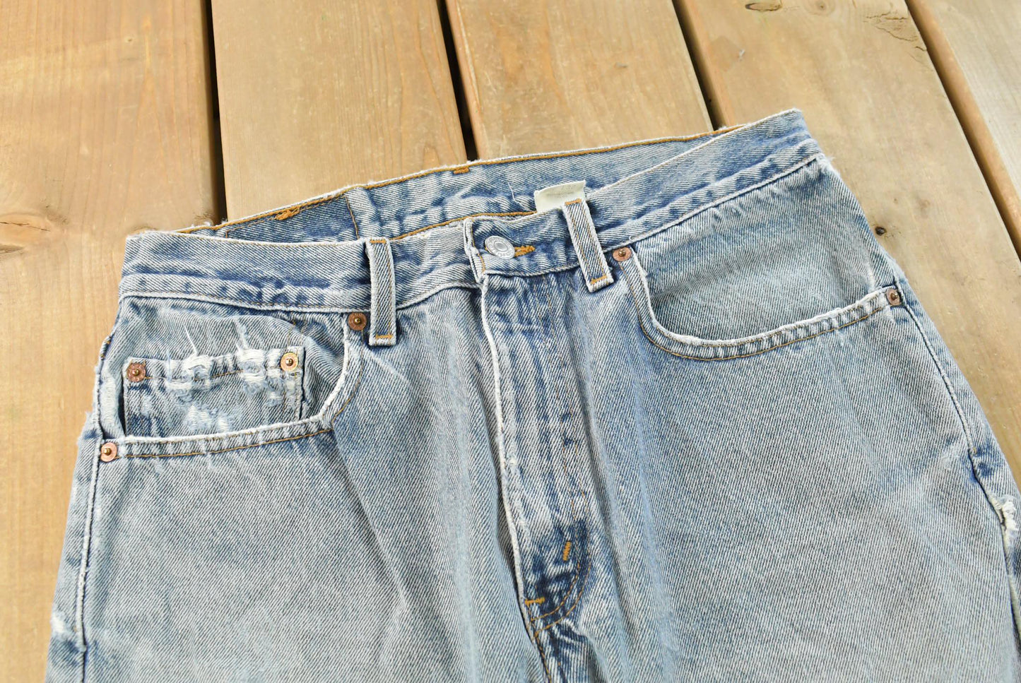 Vintage 1990s Levi's 505 Regular Straight Fit Denim Blue Jeans Men's 32 x 29