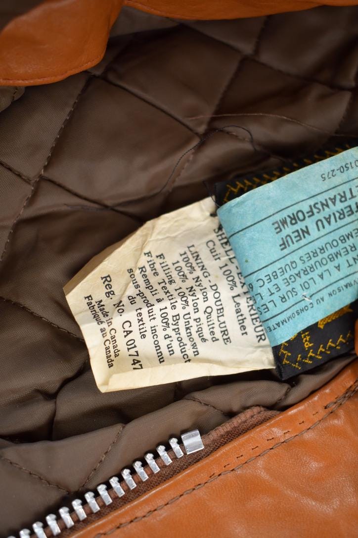 Vintage 1970s Golden Crown By Bristol Burnt Orange Leather Coat Women's S