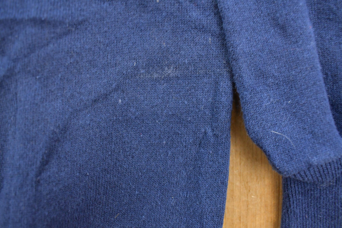Vintage 1990s Hanes Activewear Blank Navy Raglan Crewneck Sweatshirt Men's M