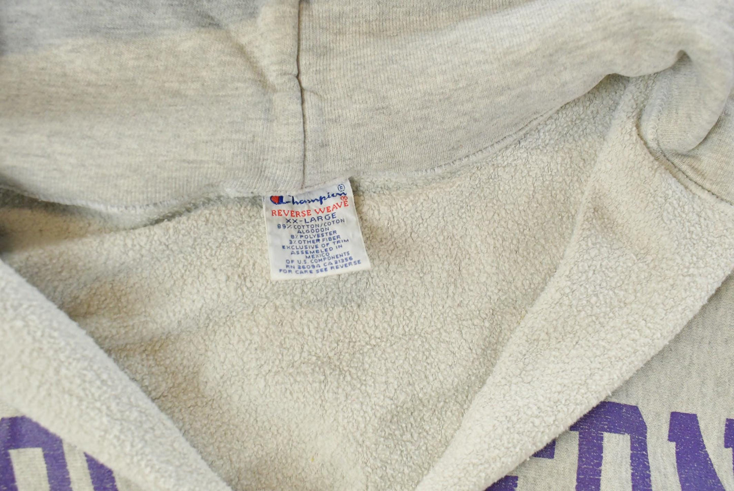 Vintage 1990s University of Northern Iowa Distressed Champion Reverse Weave Hoodie Sweatshirt Men's 2XL