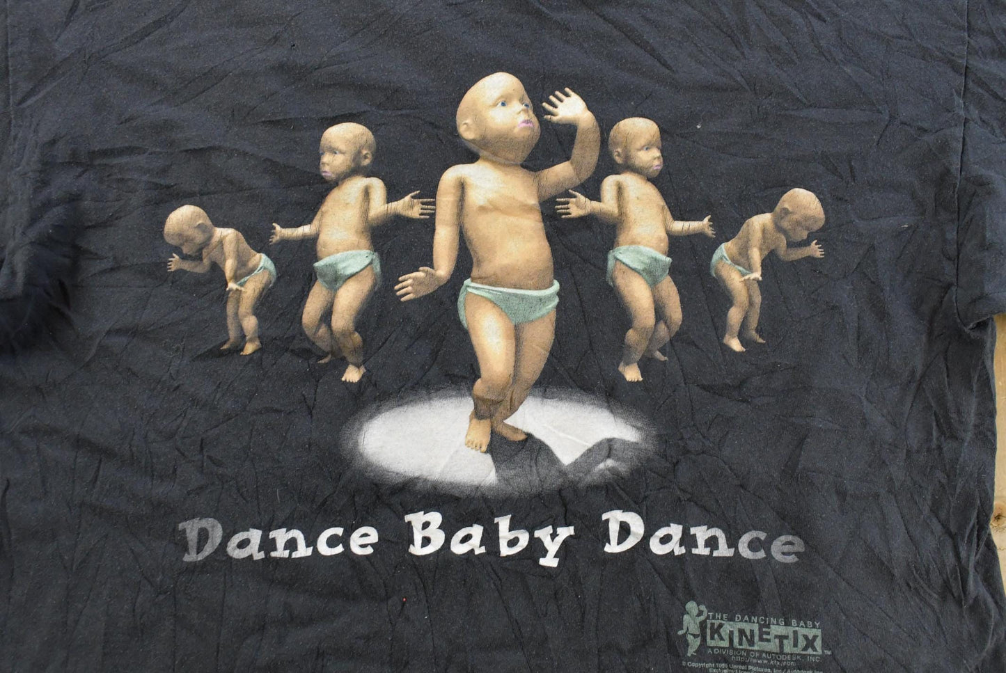 Vintage 1990s Kinetix Dancing Baby Graphic T-Shirt Men's L