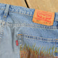 Vintage 2000s Levi's Paint Distressed Orange Tab Denim Jeans Men's 34 x 29
