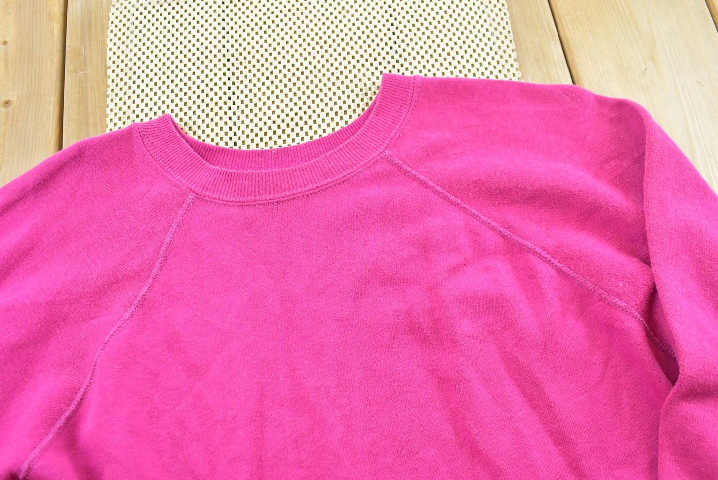Vintage 1990s Sportswear Blank Pink Crewneck Raglan Sweatshirt Men's M
