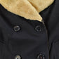 Vintage 1970s Wool Fur Collar Trench Coat Men's Large