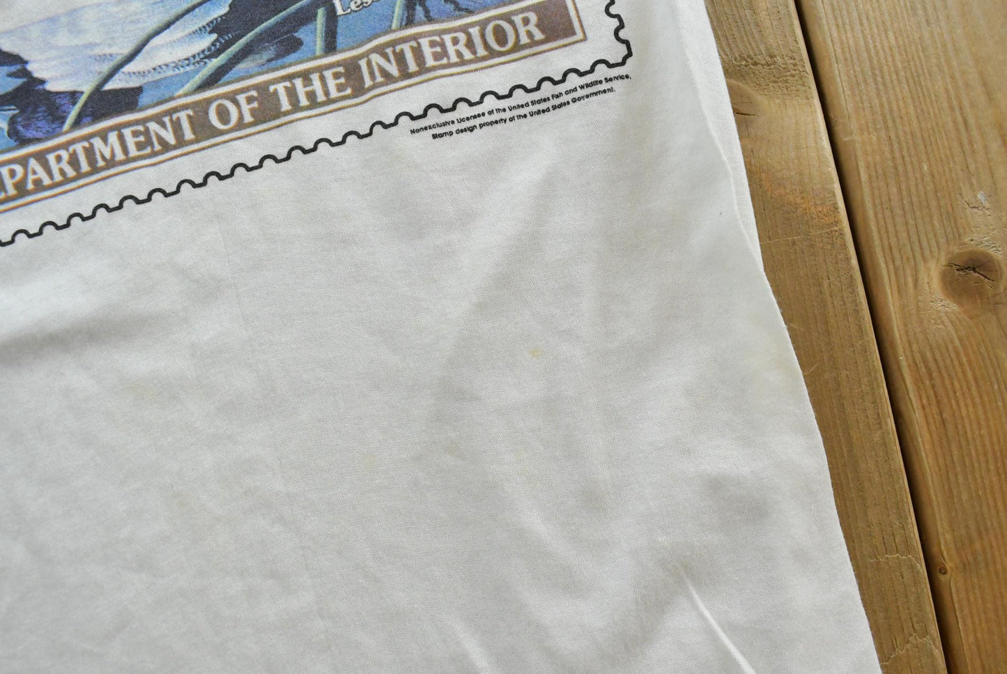 Vintage 1980s Migratory Bird Hunting Conservation Stamp Souvenir T-Shirt Men's XS