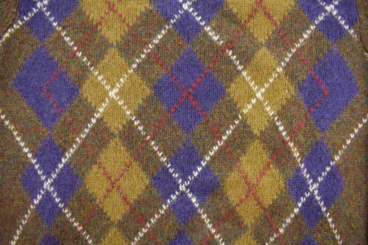 Vintage 1990s Roots Argyle Knit Pullover Sweater Men's L