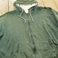 Vintage 2000s Faded BTC Green Thermal Lined Zip Up Hoodie Sweatshirt Men's XL