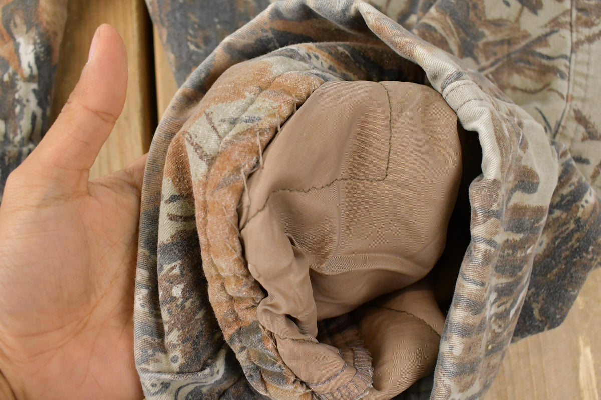 Vintage 1990s Duxbak Quilt Lined Forest RealTree Camo Hunting Pants Men's 41 x 27