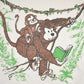 Vintage 1990's Reading Monkey Funny Cartoon Souvenir T-Shirt Youth L Men's Large