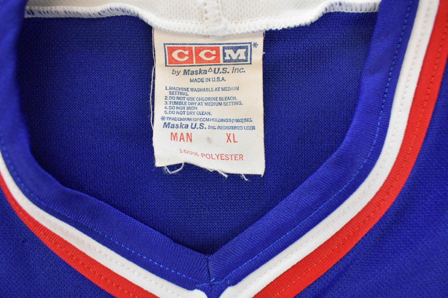 Vintage 1980s Team USA CCM Maska Embroidered Olympic Hockey Jersey Men's XL