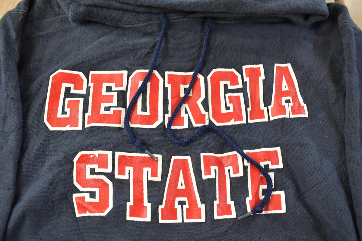 Vintage 1990s Georgia State University Sand-Knit Hoodie Sweatshirt Men's L