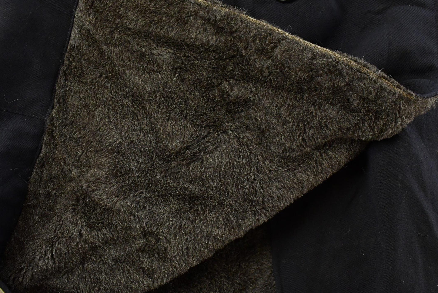 Vintage 1970s Wool Fur Collar Trench Coat Men's Large