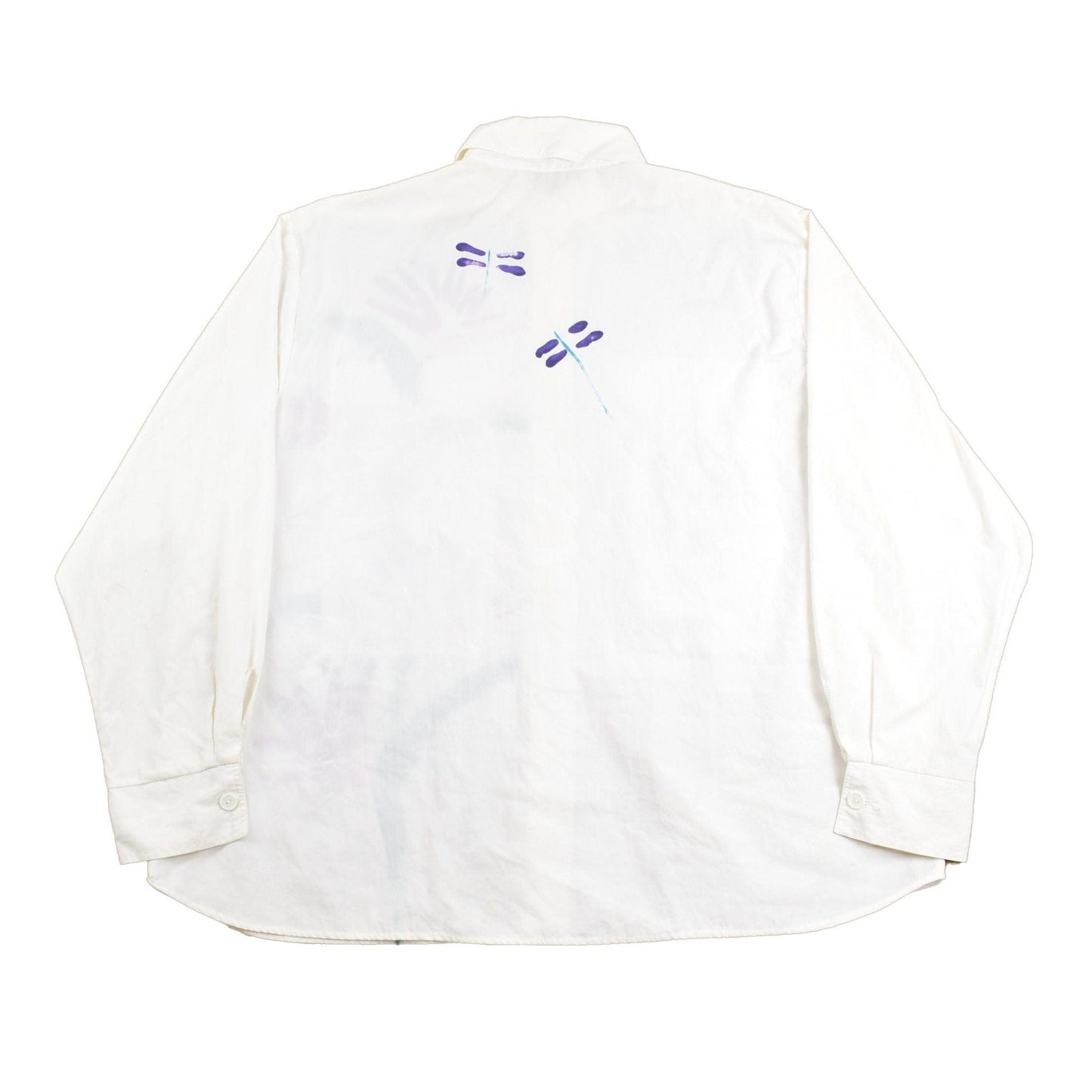 Vintage 1990s Hand Painted Floral Button Up Shirt Men's 2XL