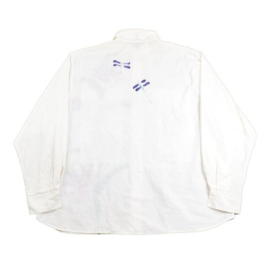 Vintage 1990s Hand Painted Floral Button Up Shirt Men's 2XL