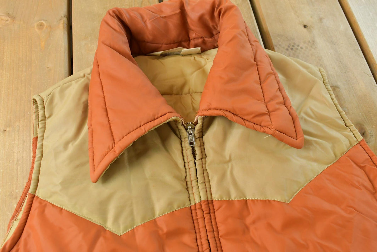 Vintage 1970s Key Imperial Full Zip Puffer Western Vest Men's L