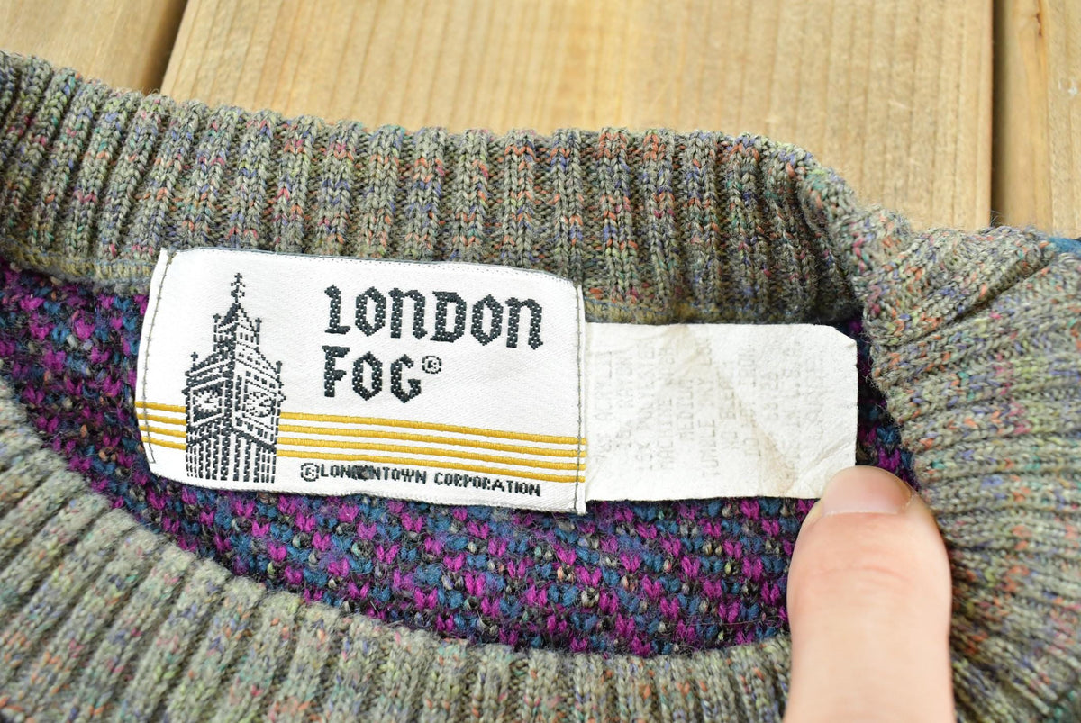 Vintage 1990s London Fog Abstract Knit Crewneck Sweater Men's M