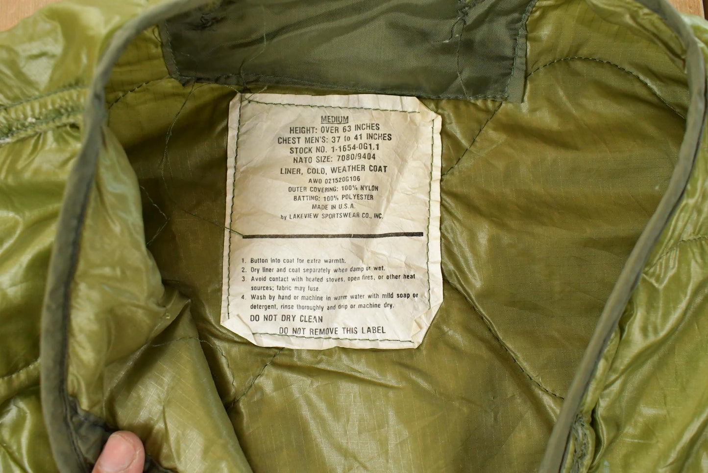 Vintage 2000s Military M65 OG 106 Jacket Lining Men's Medium